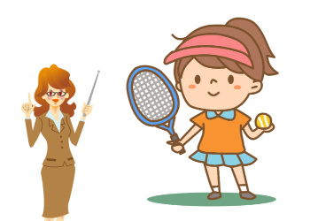 テニスと向き合う子供
