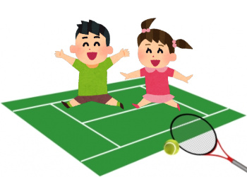 テニスを習う子供